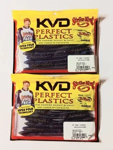2 Packs Strike King KVD Perfect Plastics Fat Baby Finesse 5" Triple Magic  - Picture 1 of 1
