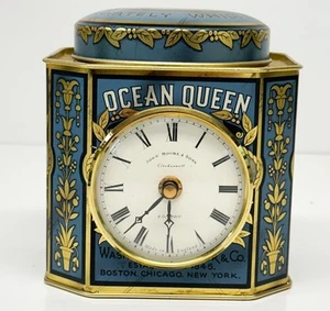 Ocean Queen Kaffeedose mit batteriebetriebener Uhr Vintage *lesen* - Bild 1 von 11