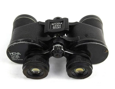Vintage HOYA 7x35 Wide Angle Binoculars Japan. Fast Focus, Coated Optics + Case - Image 1 of 4