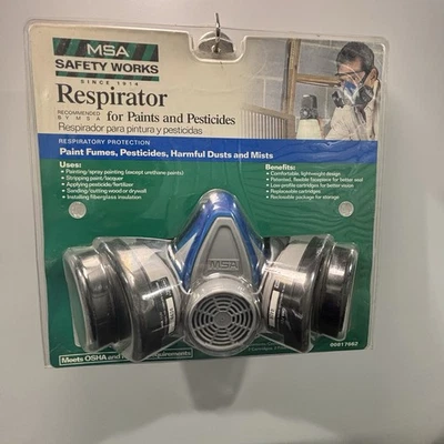 Respirator MSA Safety Works Paint And Pesticide 817662 New Sealed - Image 1 of 4