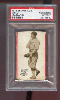 1918 Zeenut Laurence Miller PSA Baseball Card Pacific Coast League PCL Oaks - Image 1 of 2