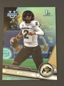 2023 Bowman University Chrome 1st /299 Aqua Refractor Shedeur Sanders #16 - Picture 1 of 2