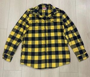 Wrangler Button Up Flannel Shirt Boys Size XXL 18 Yellow Plaid - Picture 1 of 5