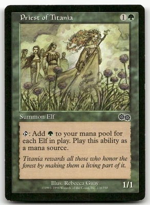 Priest of Titania #270 (MP) Urza's Saga USG Magic MTG - Image 1 of 2