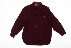 Pendleton Men's Red Plaid Wool Button-Up Shirt, Size 16 - Picture 1 of 12