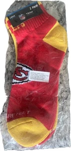 Paquete de 2 colores de equipo delanteros y centrales para pies desnudos NFL KANSAS CITY CHIEFS - grandes - Imagen 1 de 5