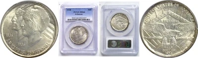 1938 50C Arkansas Commemorative PCGS MS-66 - Image 1 of 3