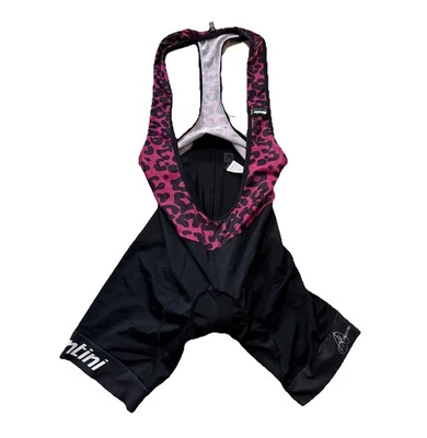 Женские велосипедные шорты-комбинезон Santini размер M черные розовые сделано в Италии  - Изображение 1 из 4