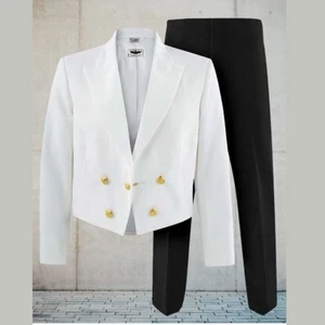 Men's White Suiting Dinner Dress White Jacket And Pant - Picture 1 of 4