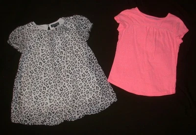 GEORGE & JUMPING BEANS Girls Size 6 6X T Shirt Tunic Shirt Lot Peach Leopard - Image 1 of 4