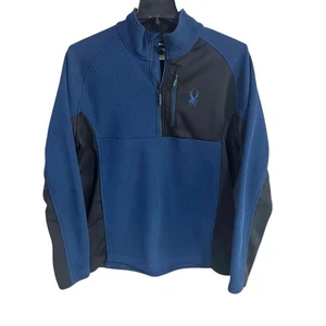 Spyder Men's Blue & Black Gait Knit 1/2 Zip Sweater Jacket Pullover Size XL - Picture 1 of 7