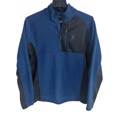 Spyder Men's Blue & Black Gait Knit 1/2 Zip Sweater Jacket Pullover Size XL - Image 1 of 4