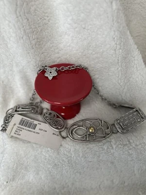 NUEVO CON ETIQUETAS Chicos Vintage Cinturón Cadena Plata Mate Metal Texturizado Diseño Retro Regalo Foto 1 de 4