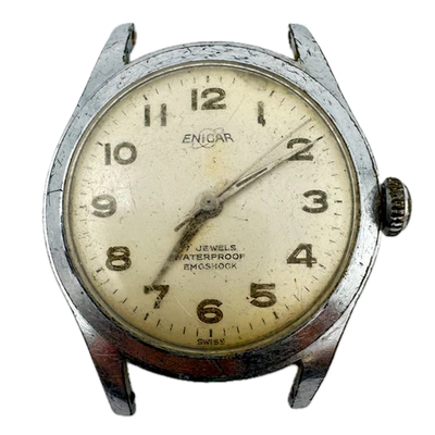 Reloj Pulsera Mecánico Hombre Vintage Enicar 44 1010 Acero Suizo y Cromo Foto 1 de 4