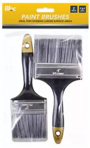 2 Pack Paint Brushes DIY Decorating Multi Purpose Wall Fence Wood Metal Home - Picture 1 of 1