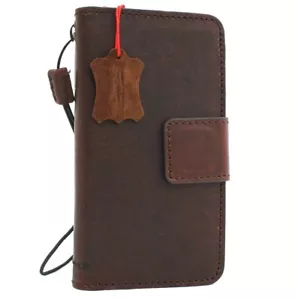 Genuine Dark Leather Case for LG G8 Wallet Cover Book Holder Detachable Davis - Picture 1 of 8
