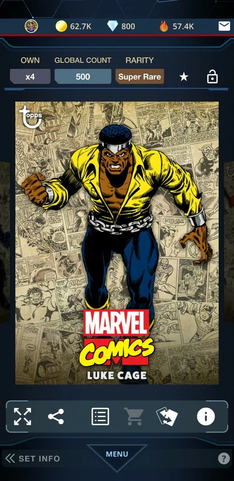 Topps Marvel Collect DIGITAL SUPER RARE CLASSIC COLOR DOCTOR LUKE CAGE - Image 1 of 1