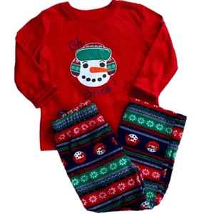 Jammies For Families Snowman Fairisle Bottoms & Red Top Pajama Set Size XXL -NEW - Picture 1 of 12
