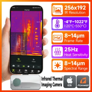 FOXWELL RT100 For iOS Lightning Infrared Thermal Imaging Camera -4℉ to 1022℉ UK - Picture 1 of 13