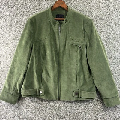 Chaqueta Tribal Mujer Motociclista 14 Verde Cremallera Manga Larga Terciopelo Informal Exterior Foto 1 de 4