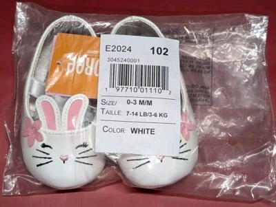 Gymboree Easter Bunny Rabbit Mary Jane Shoes Flats Girls Size 0-3 Newborn NEW - Image 1 of 4