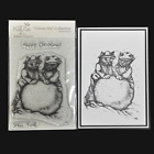 Exclusive Stamp Christmas cats what a snowball hand illustrated, Kate Collins A6