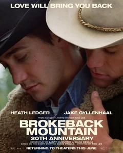 Brokeback Mountain 20th Anniversary Poster, Heath Ledger Jake Gyllenh Wall Decor - Picture 1 of 4
