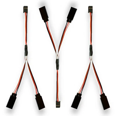 ✅ 3 Stück Servo Y Kabel Verlängerungskabel 15cm Servokabel Futaba Robbe Stecker - Bild 1 von 4