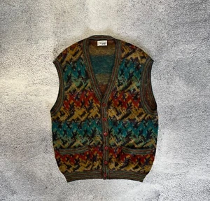 Missoni Sport Mens Wool Mohair Vest Jacket Vintage Italy Size 52 L - Picture 1 of 15