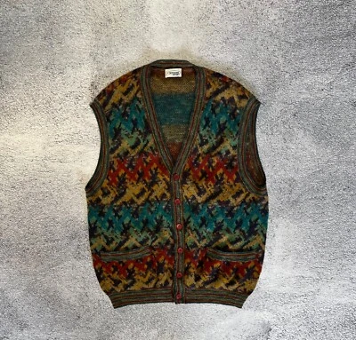 Missoni Sport Mens Wool Mohair Vest Jacket Vintage Italy Size 52 L - Image 1 of 4