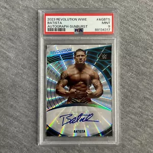 2023 Panini Revolution WWE #AG-BTS Batista Autógrafo-Sunburst /99 PSA 9 como nuevo - Imagen 1 de 2