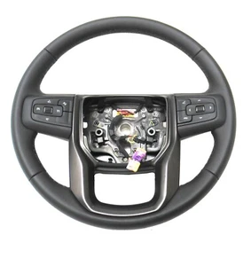 85551790 Steering Wheel Pre-Crash Black Alphine Trim 2021-2023 GMC Sierra Yukon - Picture 1 of 10