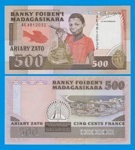 Madagaskar 500 Francs = 100 Ariary P 71b UNC Signature 3 ( P 71 b ) ND 1998/1993 - Bild 1 von 1