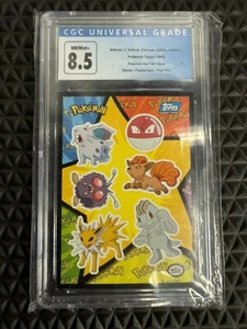 TOPPS Pokemon Sticker Card Jolteon Vulpix Machop 1999 Nintendo Blue Label NM - Picture 1 of 2