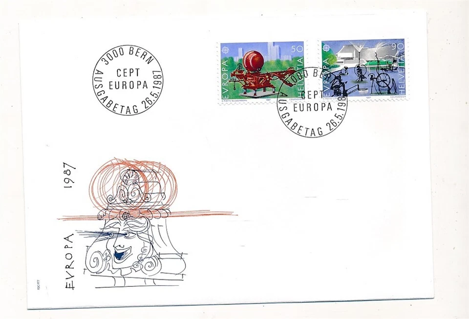D403854 Switzerland FDC Europa CEPT 1987 Architecture - Image 1 of 1