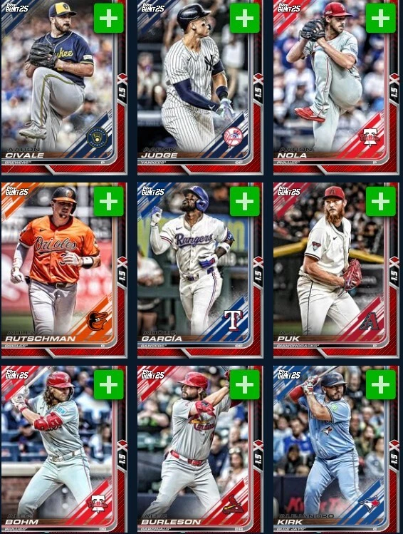 [DIGITAL] Topps Bunt - 2025 Base 25 S1 - Tier 3 Red (3x) - A to J - Pick - Image 1 of 1