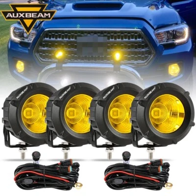 AUXBEAM 3.5" Round LED Work Light Pods Flood Spot Driving Offroad Trucks ATV 4" - Image 1 of 4