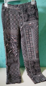 Isaac Mizrahi Live! Women's Size 4 Pants Black Brown Paisley-C1 - Picture 1 of 6