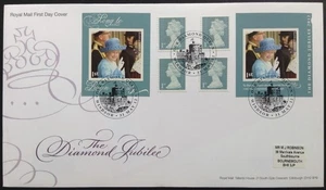 GB QEII 2012 6x1st Diamond Jubilee libretto sulla copertina del primo giorno, Windsor S/H/S - Foto 1 di 2