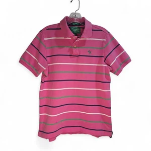 Abercrombie & Fitch Men's Pink Multicolored Stripe Large Muscle Polo Shirt Logo - Picture 1 of 8