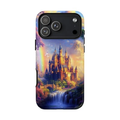 For iPhone / Galaxy / Pixel | Phone Case - Magical Castle Majestic Rainbow - Image 1 of 4