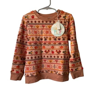 Little Sleepies Sweatshirt 4T Crewneck Bamboo Autumn Harvest Fair Isle Fall NWT - Picture 1 of 3