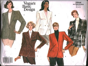2554 Vintage Vogue Sewing Pattern Misses Fitted Lined Jacket UNCUT Blazer 12-16 - Picture 1 of 2