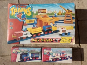 Tomy Busy Freight Train Set 1990s Vintage, Two Additional Tomy Sets Exciting - Picture 1 of 24