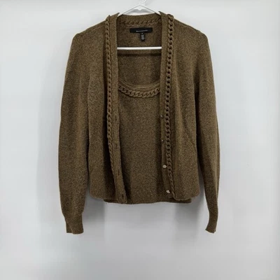 WHBM White House Black Market Cardigan Tank Set Brown Fall Winter Womens XS/S - Image 1 of 4