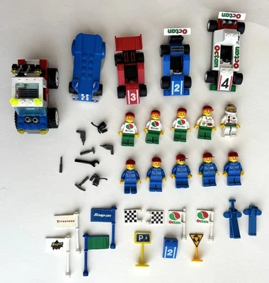 10 LEGO OCTAN MINIFIGURES TOOL JACKS TRUCK CHECKER  FLAG SNAP ON FIRESTONE LOT - Image 1 of 4