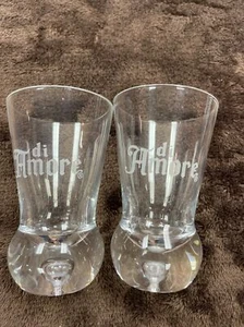 2 Di Amore Handblown Cordial Shot Glasses Fluted No Color Bubble 4 Inch Tall - Picture 1 of 4