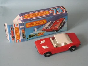 Matchbox Superfast 1 Dodge Challenger carrocería roja asiento blanco en caja Lesney - Imagen 1 de 3