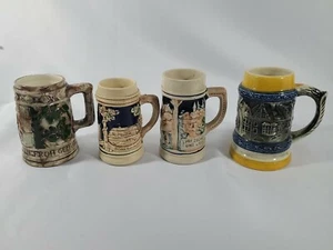 Vintage German Style Ceramic Beer Steins Mugs LOT of 4, approx 5” tall - Picture 1 of 11
