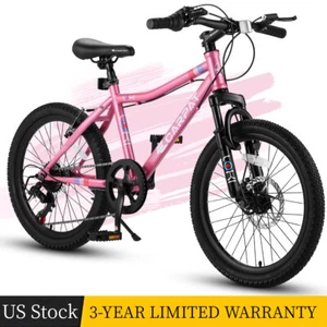 8-12 Age Kids' Bike 7 Speed 20'' Teenager Disc Brake Rear V-Brake Mountain Bike - Picture 1 of 10